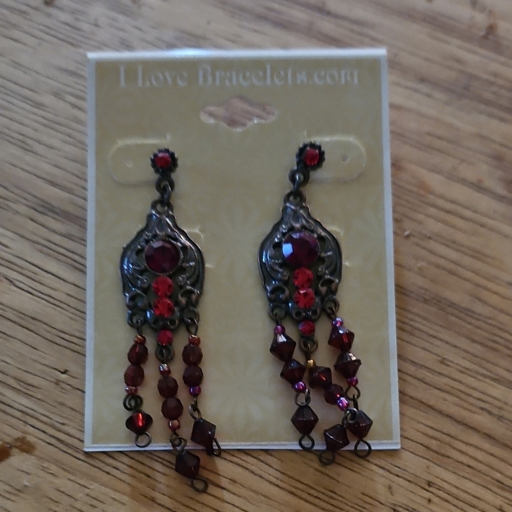 Red Dangle Earrings